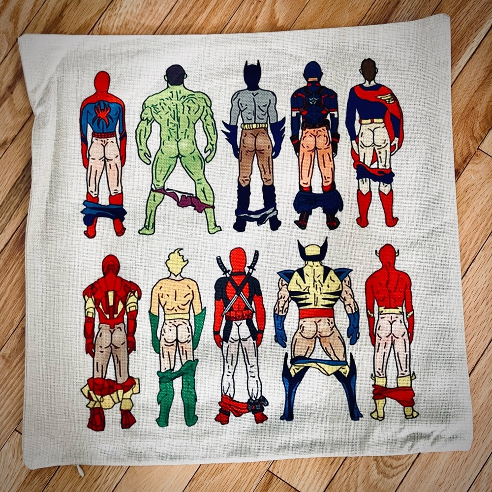 Superhero Themed Decorative linen Pillow Cover